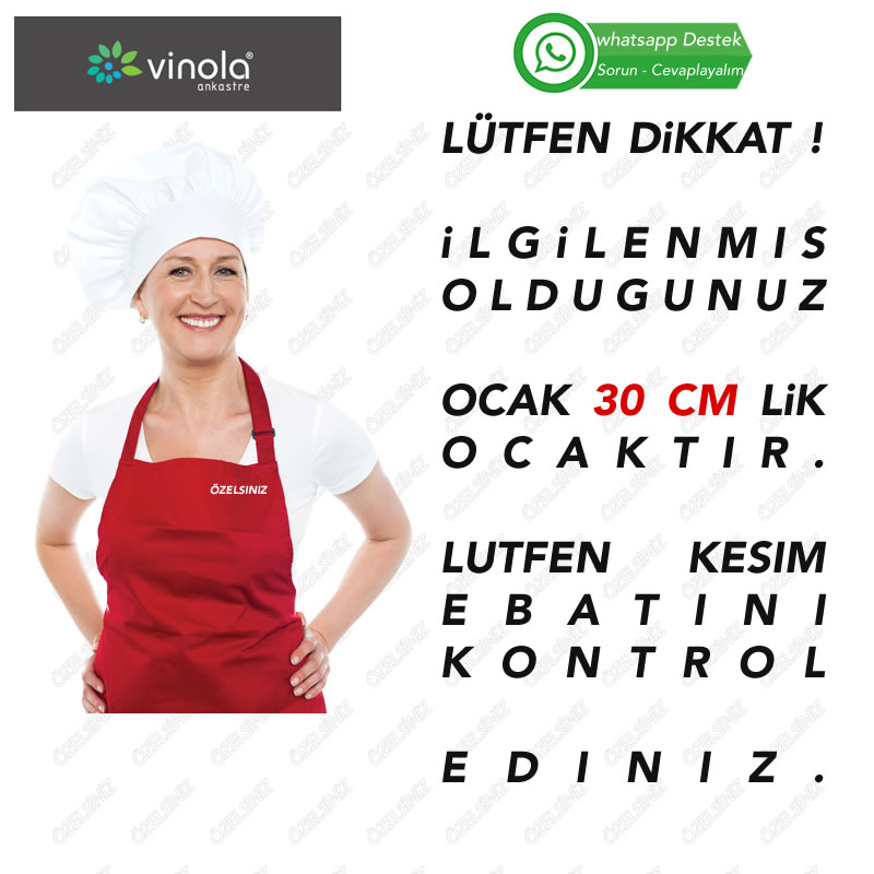 VİNOLA 30 CM 2 GÖZLÜ INOX YUZEY ANKASTRE OCAK 3610-01